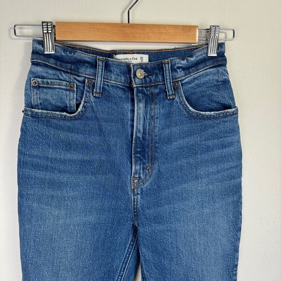 Abercrombie & Fitch The Kick Flare Ultra High Rise Jeans Size 25 0L Two Tone - Picture 5 of 11